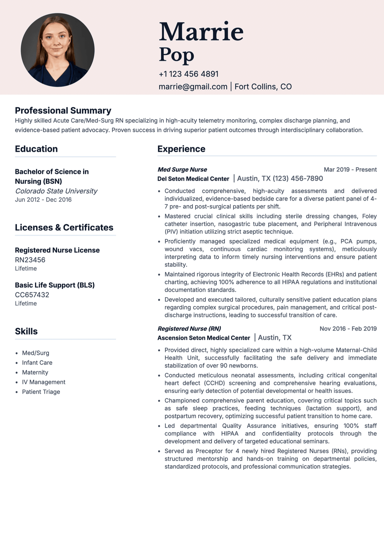Modern Nurse Resume Template - Contemporary design for nursing professionals