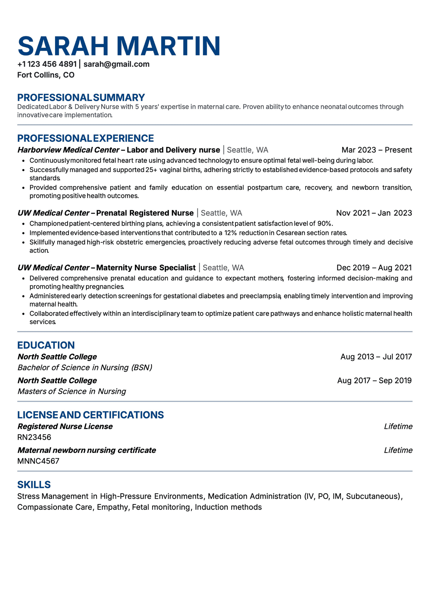 Experienced Nurse Resume Template - Nurse Resume Template