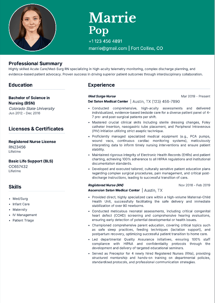 Mid-Level Nurse Resume Template - Nurse Resume Template